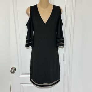 Elegant Black Cold Shoulder Dress